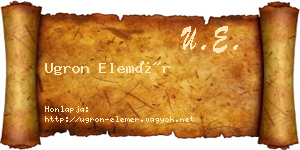 Ugron Elemér névjegykártya
